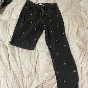 Black flower pacsun jeans
